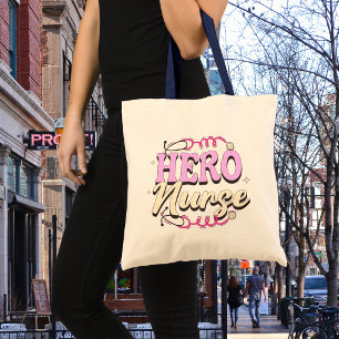 Bolso De Tela HERO ENFERMERA gráfico rosa lindo