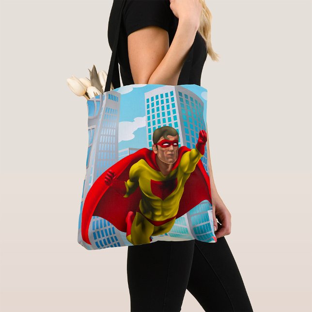 Bolso De Tela Héroe rojo y amarillo estilo cómic de superhéroes  (Subido por el creador)