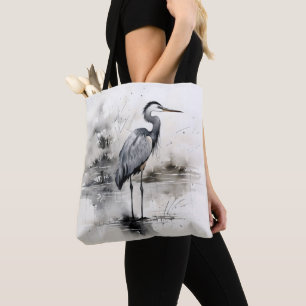 Bolso De Tela Heron de tinta tradicional