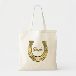 Bolso De Tela Herradura dorada