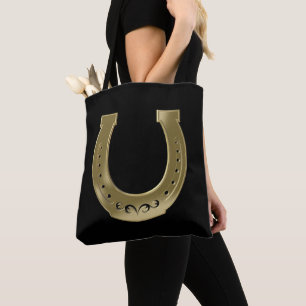 Bolso De Tela Herradura dorada