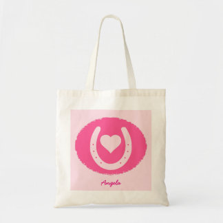 Bolso De Tela herradura y corazón rosados