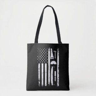 Bolso De Tela Herramientas de carpintero de bandera estadouniden