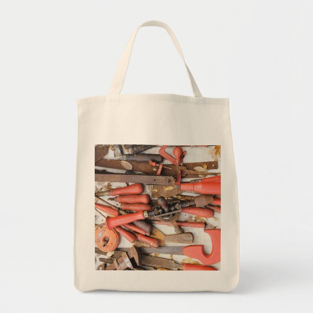 Bolso De Tela Herramientas Herramienta Antiguo Hombre Rojo Rústi (Frente)