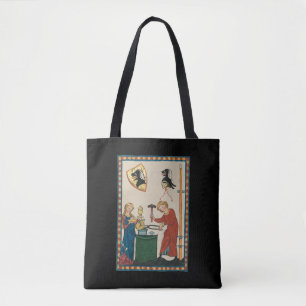 Bolso De Tela Herrero Forjando Casco Arte Medieval