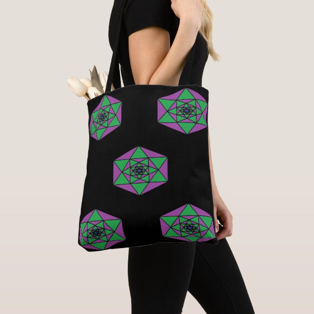 Bolso De Tela Hexagon Mandala Bag (Detalle)