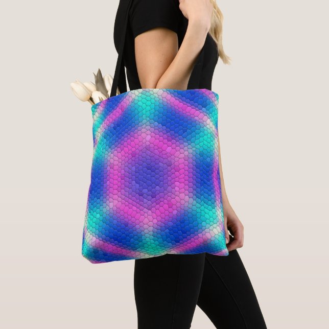 Bolso De Tela Hexagones de la escala de sirenas holográficas ros (Detalle)