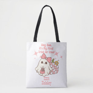 Bolso De Tela Hey Boo, es mi primer truco o trato personalizado