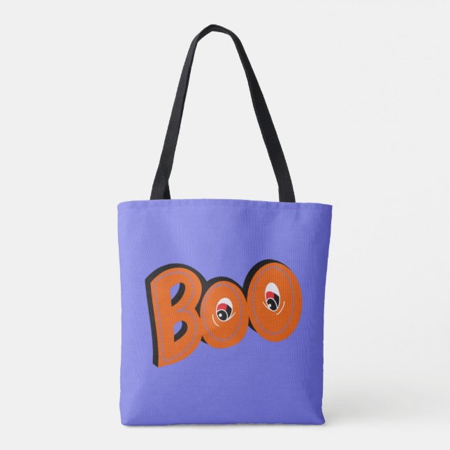 Bolso De Tela Hey Boo Te Asusté Tipografía Dibujando Arte (Reverso)