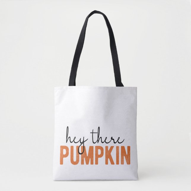 Bolso De Tela Hey, Hay Tote De Caída De Calabaza (Anverso)