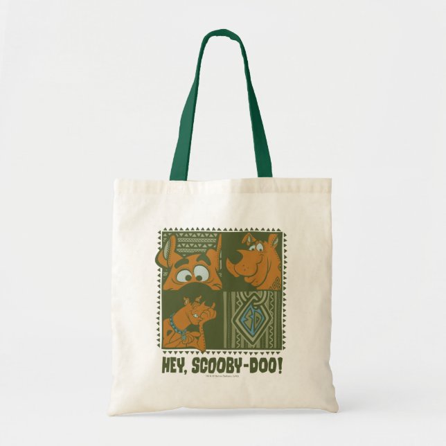 Bolso De Tela Hey Scooby-Doo Tribal Square Graphic (Frente)