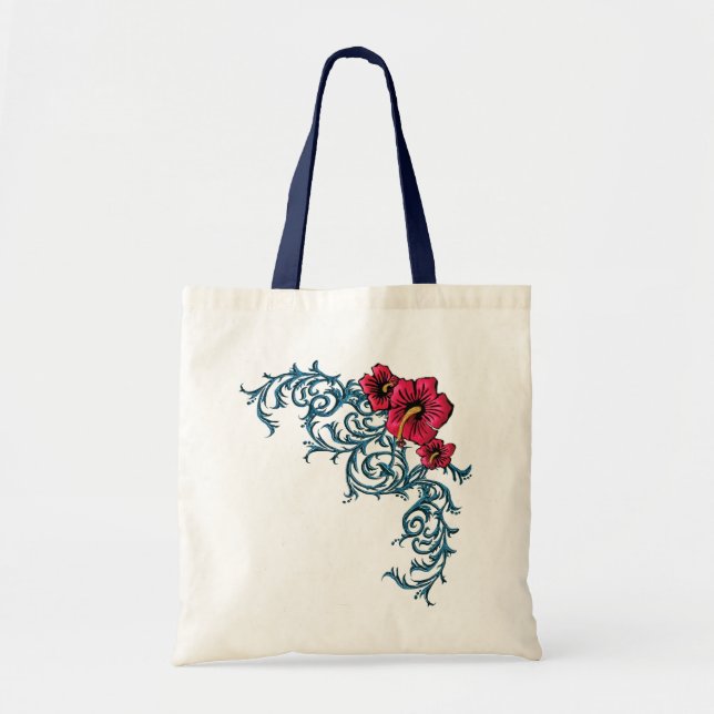 Bolso De Tela Hibisco impactante (Frente)