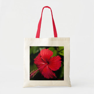 Bolso De Tela Hibisco rojo brillante
