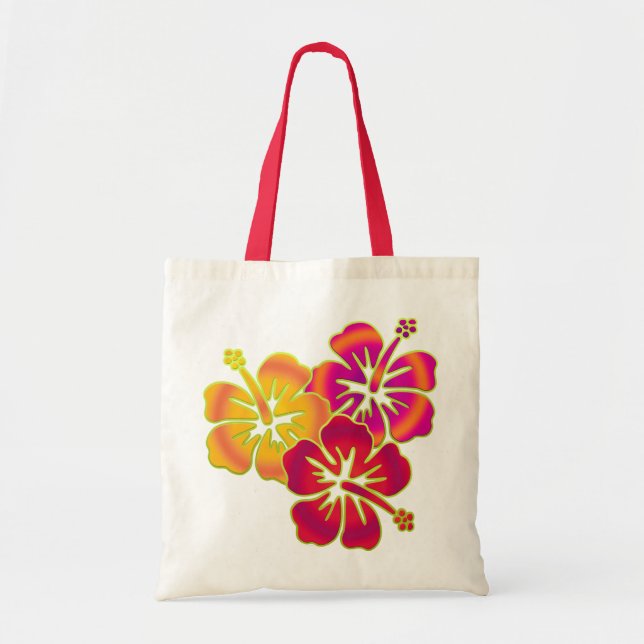 Bolso De Tela hibisco trio (Frente)