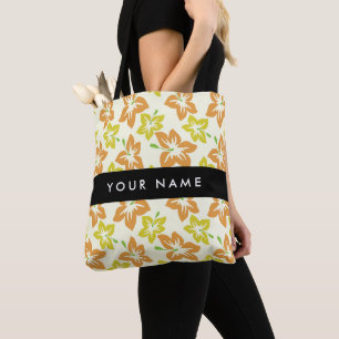 Bolso De Tela Hibiscus amarillo, Naranja Hibiscus, su nombre