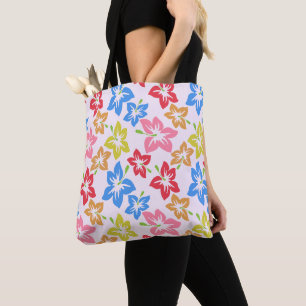 Bolso De Tela Hibiscus Colorido, Patrón De Flores