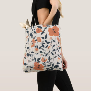 Bolso De Tela Hibiscus Floral en tonos Naranjas vibrantes