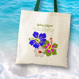 Bolso De Tela Hibiscus Flowers Boda Bienvenida Tote Bag