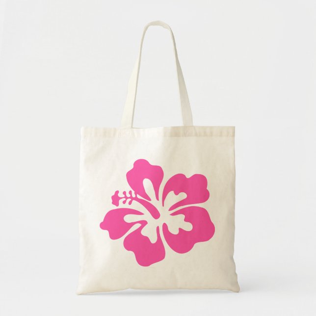 Bolso De Tela Hibiscus Pink Tropical Flower Floral Bloom (Frente)