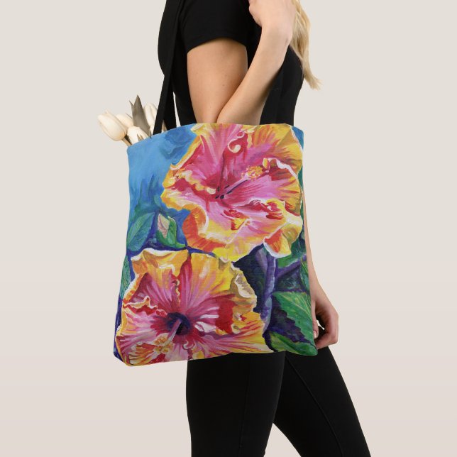 Bolso De Tela Hibiscus Tropical Hawai (Detalle)