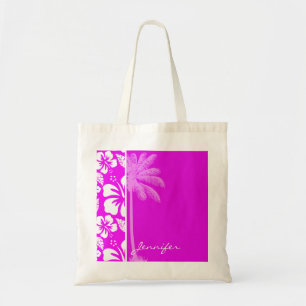Bolso De Tela Hibiscus tropical hawaiano de Fuchsia