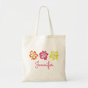 Bolso De Tela Hibiscus Tropical Hawaii Floral