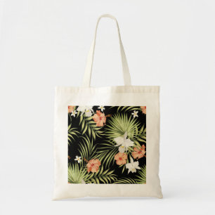 Bolso De Tela Hibiscus Tropical: Patrón Floral Vintage