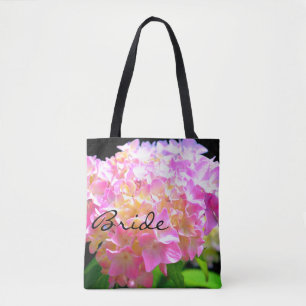 Bolso De Tela Hidraneas naranja púrpura rosa