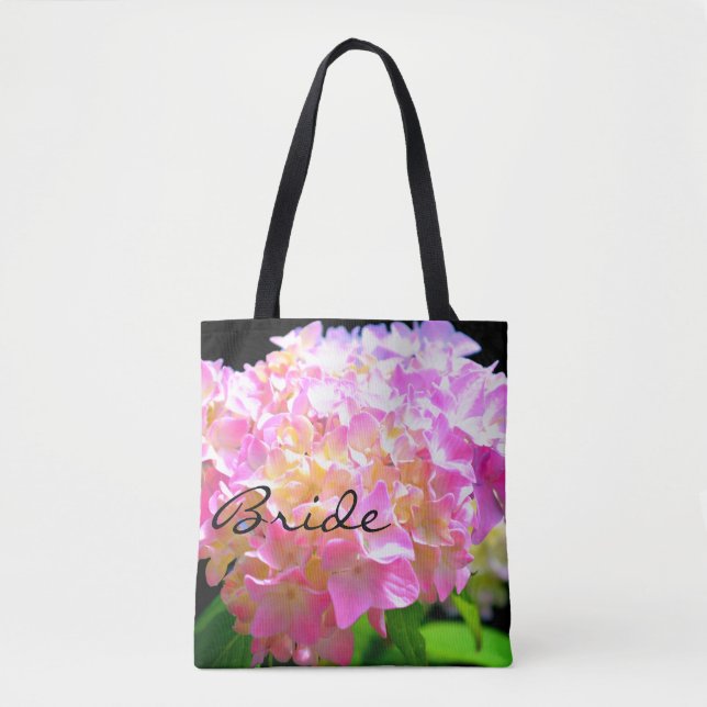Bolso De Tela Hidraneas naranja púrpura rosa (Anverso)