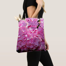 Bolso De Tela Hidráneas románticas de color rosa floral y elegan