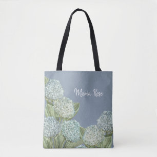 Bolso De Tela Hidrangea azul/ Azul turbio