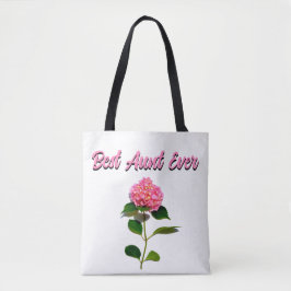 Bolso De Tela Hidrangea rosa floral rosa mejor tía de la histori