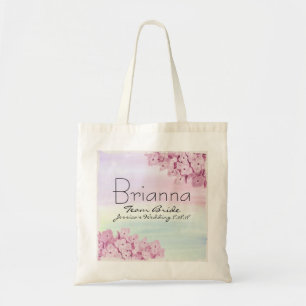 Bolso De Tela Hidrangea Rosada Equipo floral Boda de novia Tote 