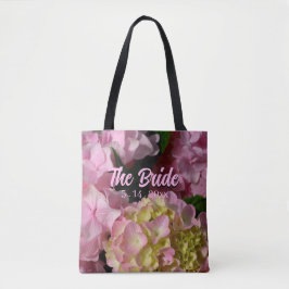 Bolso De Tela Hidrángulos rosas y crema como novia