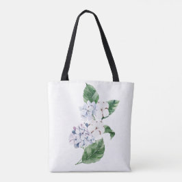 Bolso De Tela HIDROANGEA de primavera con carta personalizable