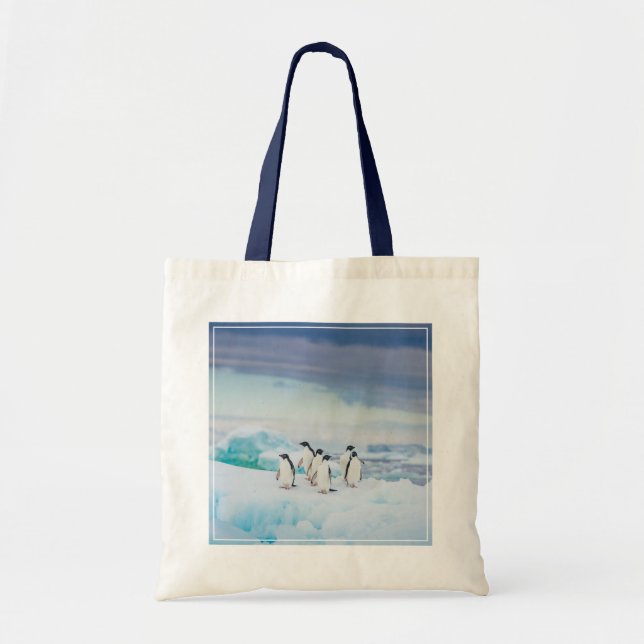 Bolso De Tela Hielo y nieve | Adelie Penguins Antártida (Frente)