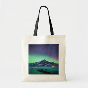 Bolso De Tela Hielo y nieve   Aurora Borealis Vía Láctea Islandi