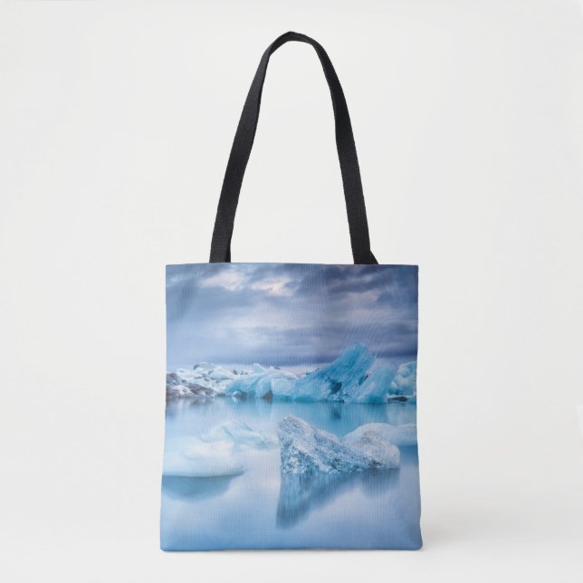 Bolso De Tela Hielo y nieve | Laguna Jokulsarlon, Islandia (Anverso)