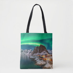 Bolso De Tela Hielo y nieve Luces boreales, Noruega