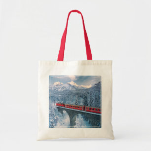 Bolso De Tela Hielo y nieve Red Bernina Express Train Suiza