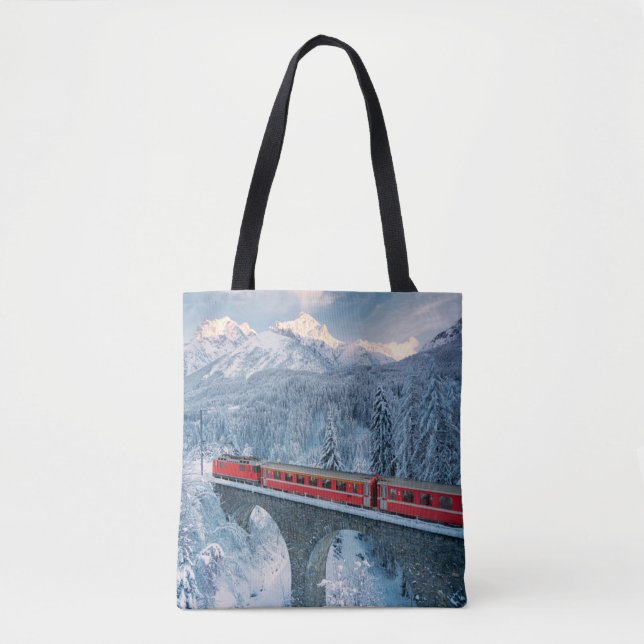 Bolso De Tela Hielo y nieve | Red Bernina Express Train Suiza (Anverso)