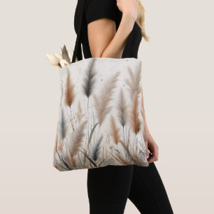 Bolso De Tela Hierba de Pampas Floral Boho Moderno para Otoño y