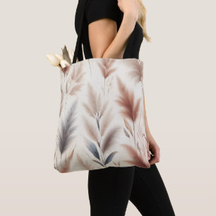 Bolso De Tela Hierba de Pampas Floral Moderna Boho para Otoño y