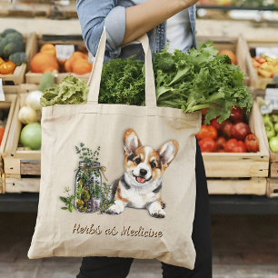 Bolso De Tela Hierbas de perro Corgi como medicina
