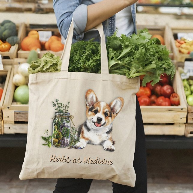 Bolso De Tela Hierbas de perro Corgi como medicina (Subido por el creador)