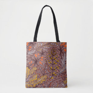 Bolso De Tela Hierbas otoñales, sin costuras florales vintage.