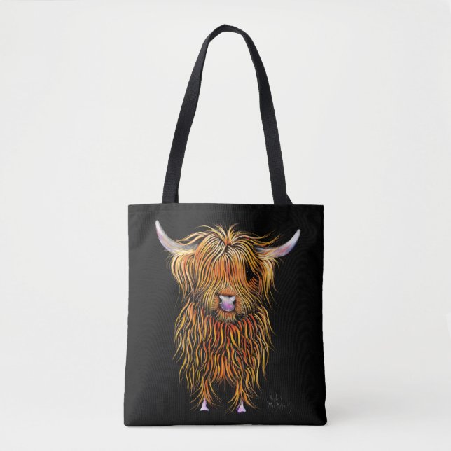 Bolso De Tela HiGHLaND CoW PRiNT SCoTTiSH ' HuMPHReY ' a BaG (Anverso)