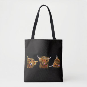 Bolso De Tela HiGHLaND CoW PRiNT "THe SCoTTieS ' toBaG