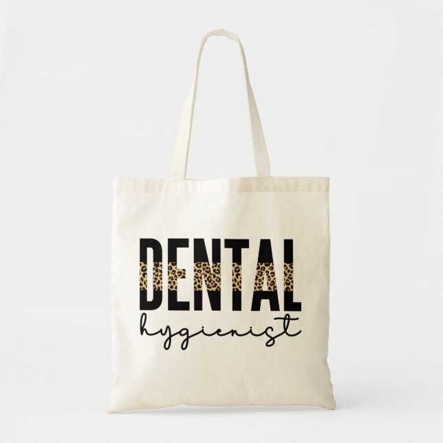 Bolso De Tela Higienista dental | RDH Dentist Cheetah regalos de (Frente)