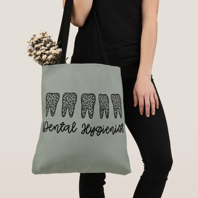 Bolso De Tela Higienista dental | RDH Dentist leopardo dental re (Detalle)
